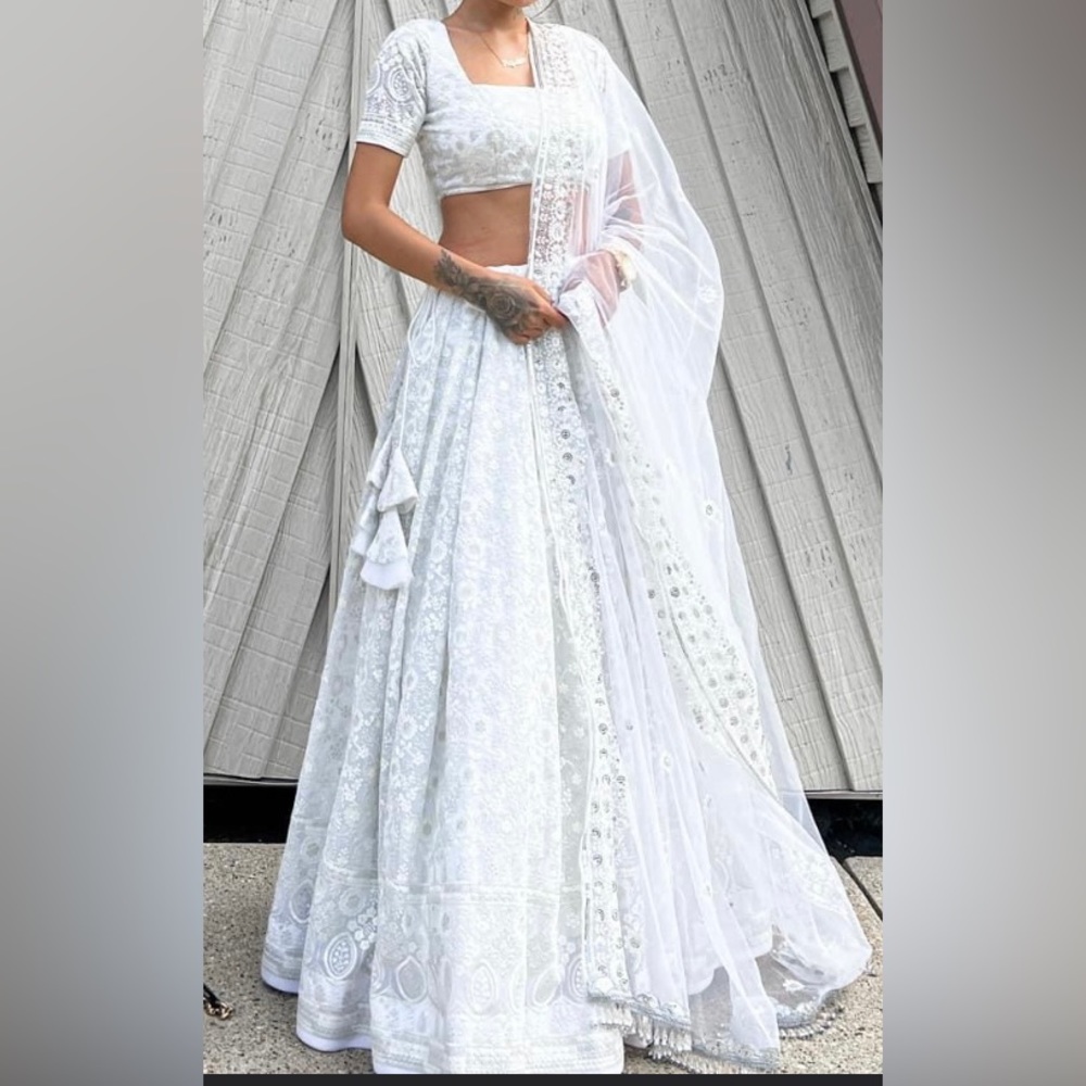 White Indian lehenga